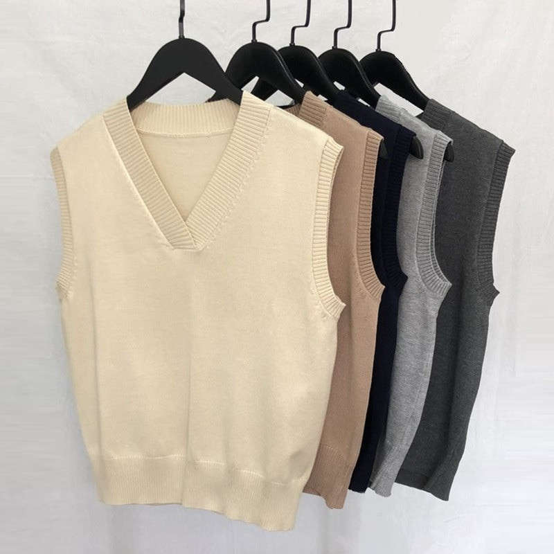 Rudens ziemas lielizmēra sieviešu trikotāžas džemperis sieviešu veste studentu pusaudžu meiteņu veste sievietēm ar V veida kakla izgriezumu, džemperis, džemperis