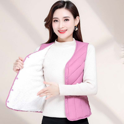 Sieviešu veste bez piedurknēm ziemas silta lielizmēra 4XL dūnu kokvilnas polsterēta jaka villus Sieviešu Veats Slim fit Veste bez piedurknēm