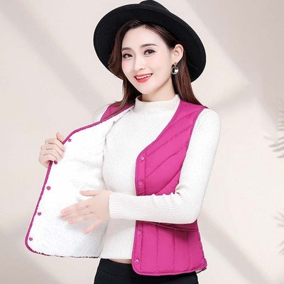 Sieviešu veste bez piedurknēm ziemas silta lielizmēra 4XL dūnu kokvilnas polsterēta jaka villus Sieviešu Veats Slim fit Veste bez piedurknēm