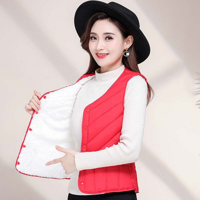 Sieviešu veste bez piedurknēm ziemas silta lielizmēra 4XL dūnu kokvilnas polsterēta jaka villus Sieviešu Veats Slim fit Veste bez piedurknēm