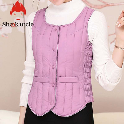 Sieviešu veste bez piedurknēm ziemas silta lielizmēra 4XL dūnu kokvilnas polsterēta jaka villus Sieviešu Veats Slim fit Veste bez piedurknēm