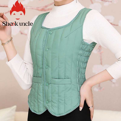 Sieviešu veste bez piedurknēm ziemas silta lielizmēra 4XL dūnu kokvilnas polsterēta jaka villus Sieviešu Veats Slim fit Veste bez piedurknēm