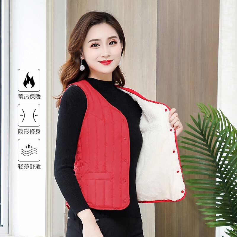 Sieviešu veste bez piedurknēm ziemas silta lielizmēra 4XL dūnu kokvilnas polsterēta jaka villus Sieviešu Veats Slim fit Veste bez piedurknēm