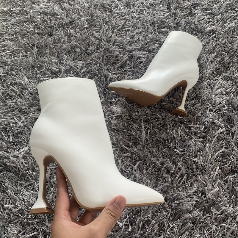 NOVO Jesen Zima Ženske gležnjače Seksi ženske cipele na špic Tanke visoke pete Ženske cipele Ženske cipele Velike veličine 35-42