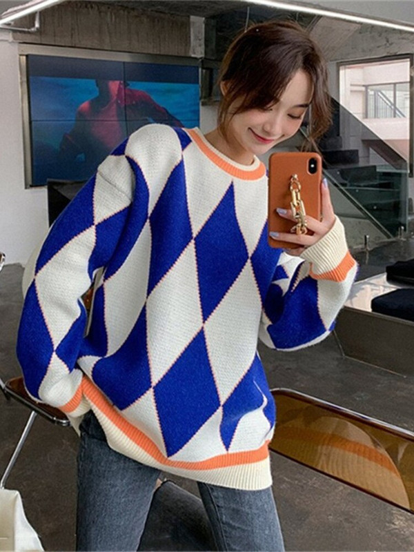 Modes topi 2022. g. sieviešu rudens ziema, jauns, purpursarkans, režģī izšūts džemperis.