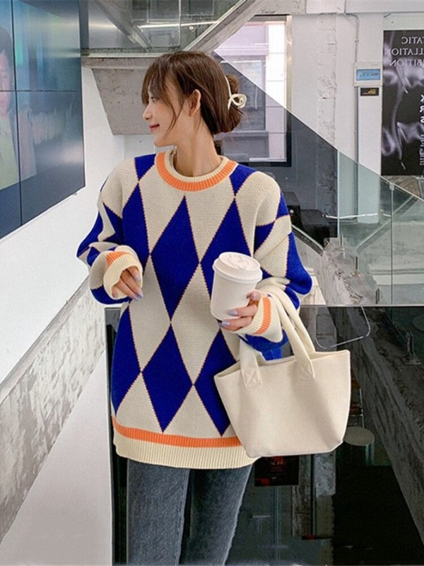 Modes topi 2022. g. sieviešu rudens ziema, jauns, purpursarkans, režģī izšūts džemperis.