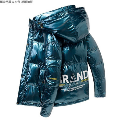 2022. Nova svijetla kožna muška deblja topla zimska jakna Ležerna parka, gornja odjeća, jesenska vodootporna samostojeća ovratnica, kaput s kapuljačom Odjeća