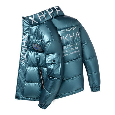 2022. Nova svijetla kožna muška deblja topla zimska jakna Ležerna parka, gornja odjeća, jesenska vodootporna samostojeća ovratnica, kaput s kapuljačom Odjeća