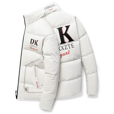 2022. Nova svijetla kožna muška deblja topla zimska jakna Ležerna parka, gornja odjeća, jesenska vodootporna samostojeća ovratnica, kaput s kapuljačom Odjeća