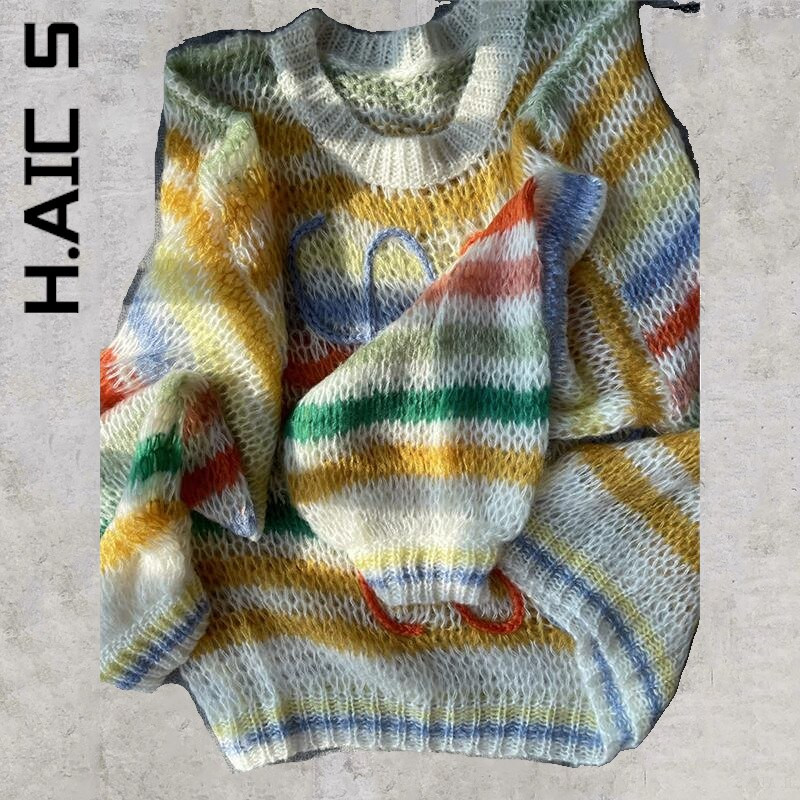 H.Aic S ženski pulover pleteni s O izrezom New Basic Chic pleteni pulover Harajuku pulover Dukserice za žene Mekane majice Ženske