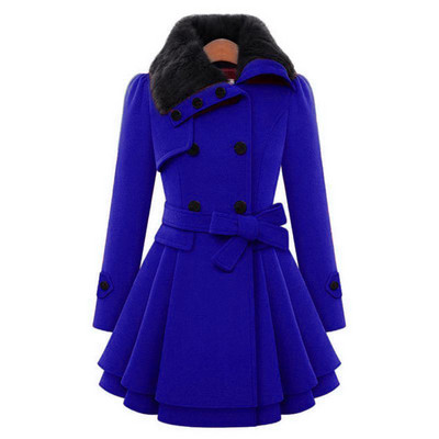 Modes Jauni Ziemas Mēteļi Eiropa Divrindu mēteļi Sieviešu ikdienas Kleitas ar garām piedurknēm Apģērbi Virsdrēbes