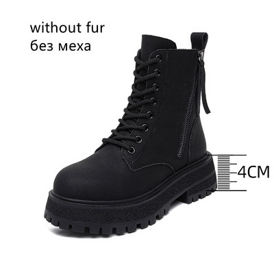 2022. gada liela izmēra 34–43 sniega zābaki un kažokādas sieviešu britu stila retro stila puszābaki, rudens rudens ziemas ziemas puszābaki