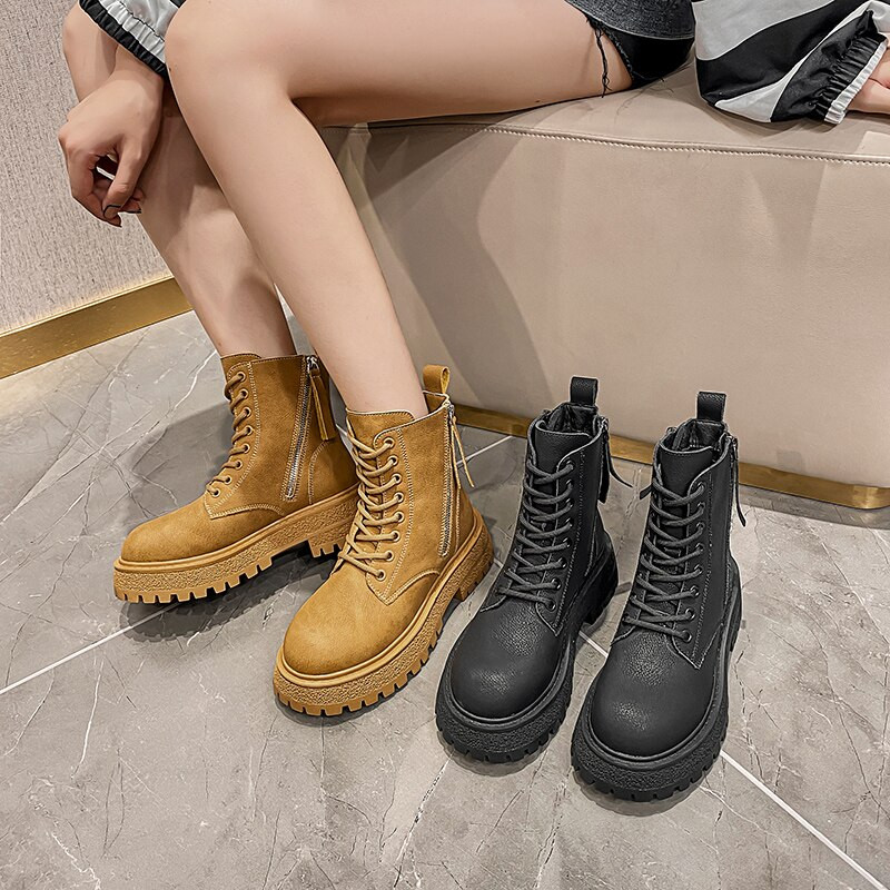 2022. gada liela izmēra 34–43  sniega zābaki un kažokādas sieviešu britu stila retro stila puszābaki, rudens rudens ziemas ziemas puszābaki