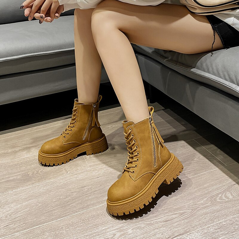 2022. gada liela izmēra 34–43  sniega zābaki un kažokādas sieviešu britu stila retro stila puszābaki, rudens rudens ziemas ziemas puszābaki