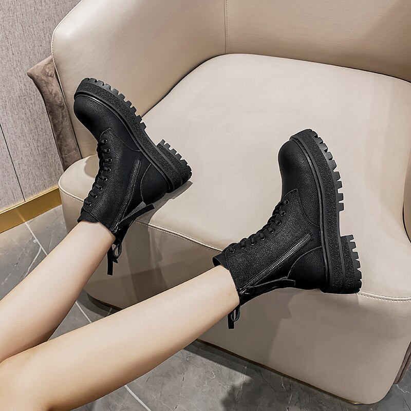 2022. gada liela izmēra 34–43  sniega zābaki un kažokādas sieviešu britu stila retro stila puszābaki, rudens rudens ziemas ziemas puszābaki