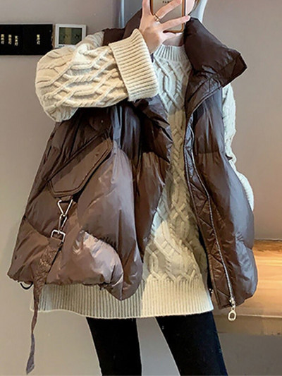 Veste Sieviešu jaka Vēja necaurlaidīga veste Ziemas silta sieviešu masīva brīva jaka bez piedurknēm Sieviešu mētelis ar kabatām Colete Feminino