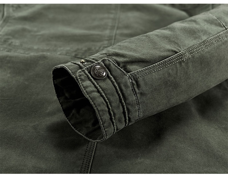 Jesen Zimska jakna Muške 100% pamuk Business Casual Cargo Vojne muške jakne i kaputi s mnogo džepova Muške Chaqueta Hombre