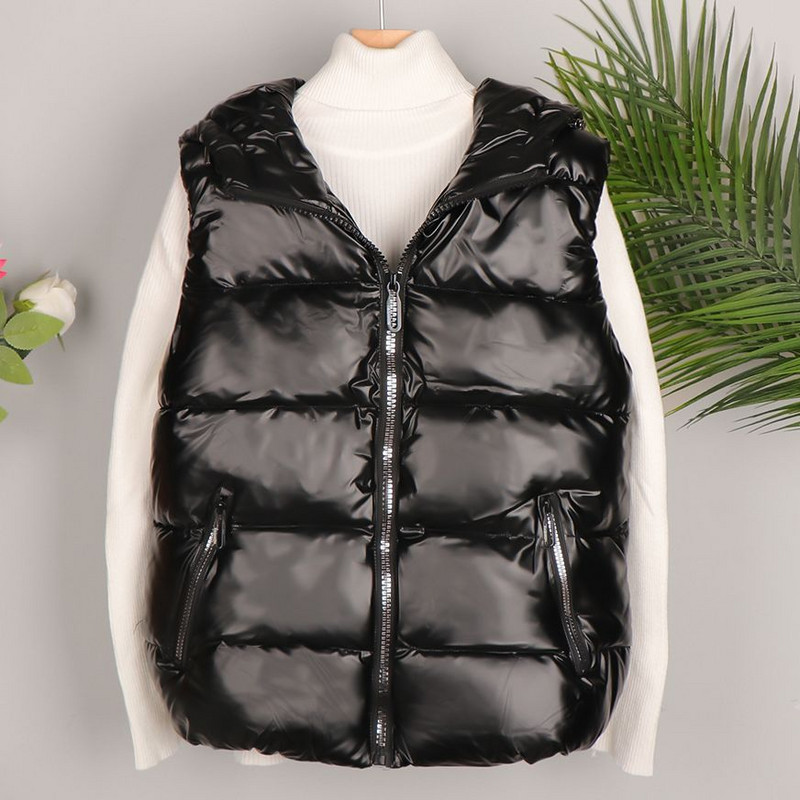 Proljetni prsluci s kapuljačom svijetlih boja za žene Pamučni prsluk bez rukava Jakna s patentnim zatvaračem za roditelje i dijete Ženski ležerni prsluci