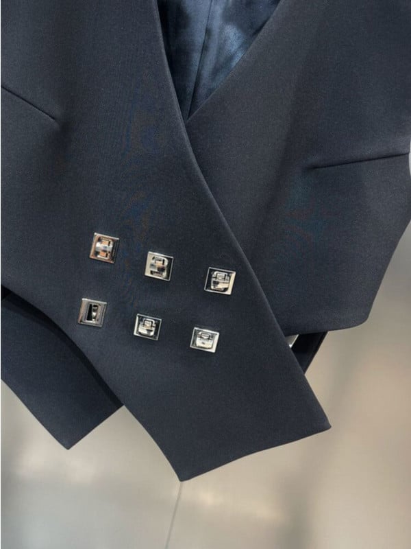 DEAT2022 jesenski V-izrez bez rukava s križnim trorednim gumbima ukrasni struk mali tamni prsluk ženska odjeća WY35201L