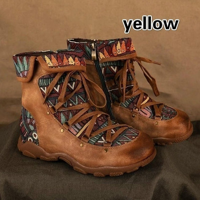 Žene, kratke gležnjače u retro boemskom stilu, čizme, čizme, ležerne cipele, ženske zimske čizme, Botas mujer invierno 2020.