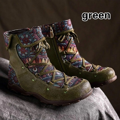 Žene, kratke gležnjače u retro boemskom stilu, čizme, čizme, ležerne cipele, ženske zimske čizme, Botas mujer invierno 2020.