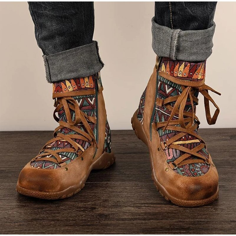 Žene, kratke gležnjače u retro boemskom stilu, čizme, čizme, ležerne cipele, ženske zimske čizme, Botas mujer invierno 2020.