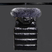 Rudens ziemas ūdensnecaurlaidīga sieviešu veste noņemama kažokādas apkakle bez piedurknēm jaka Ziemas veste ar kapuci Sieviešu spīdīga kokvilnas veste