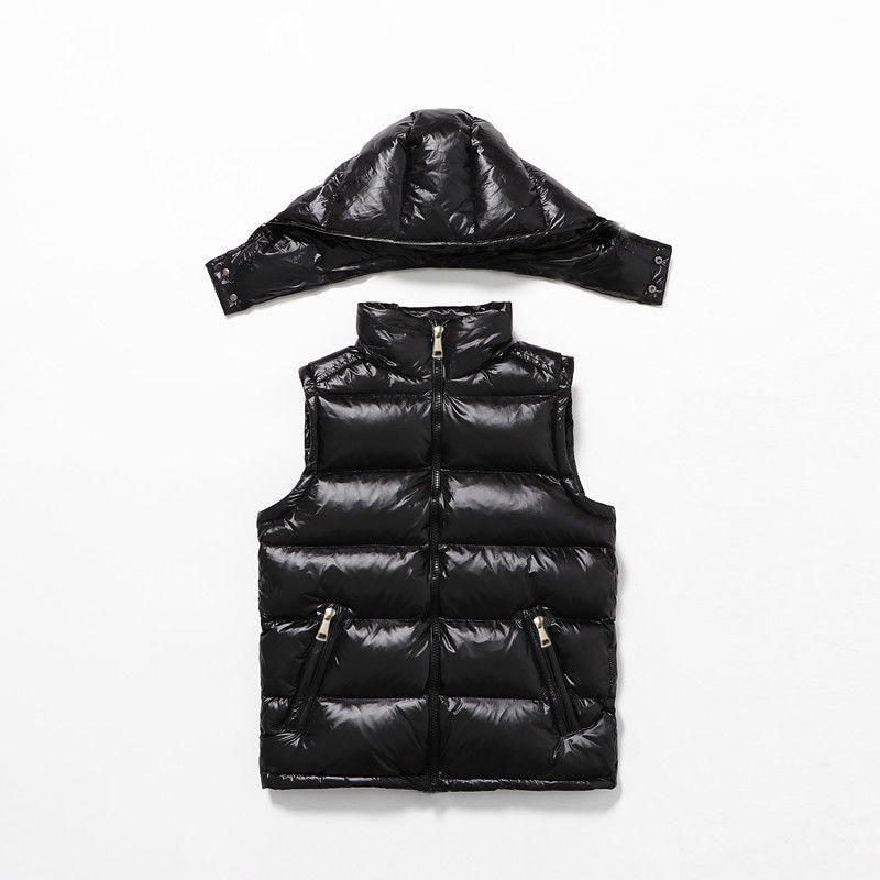 Rudens ziemas ūdensnecaurlaidīga sieviešu veste noņemama kažokādas apkakle bez piedurknēm jaka Ziemas veste ar kapuci Sieviešu spīdīga kokvilnas veste