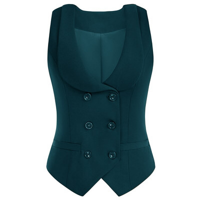 Sieviešu divrindu veste, retro atloka apkakles vestes mētelis ar 2 kabatām, šauri pieguļošs darba apģērbs