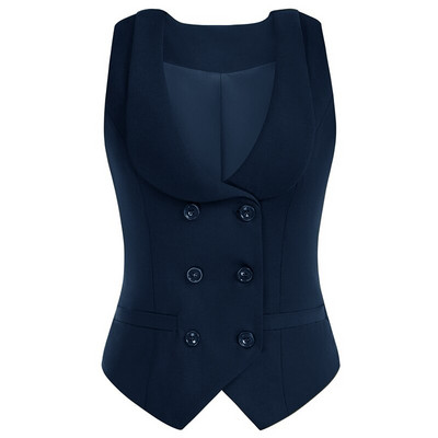 Sieviešu divrindu veste, retro atloka apkakles vestes mētelis ar 2 kabatām, šauri pieguļošs darba apģērbs