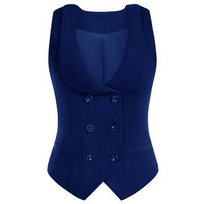 Sieviešu divrindu veste, retro atloka apkakles vestes mētelis ar 2 kabatām, šauri pieguļošs darba apģērbs