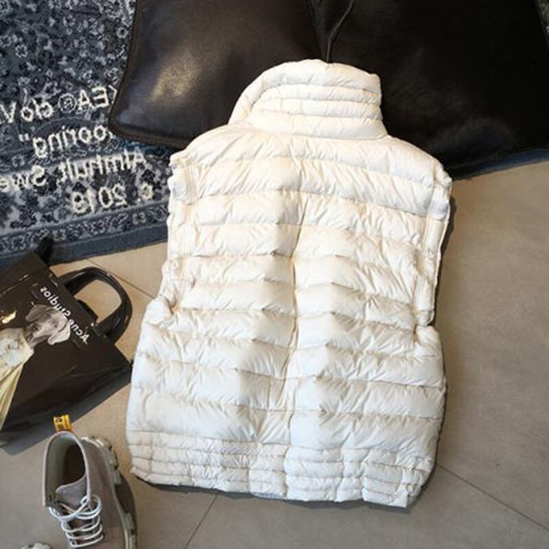 Zimski pamučni prsluk s toplim pahuljama Ženski sveobuhvatni široki topli prsluk s gornjom odjećom bez rukava s velikim džepom Ženski prsluk