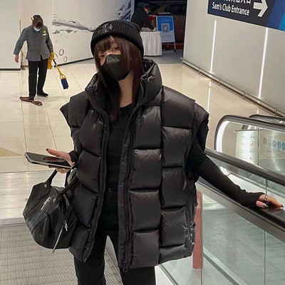 2022. Ženski modni prsluk, kaput sa samostojećim ovratnikom, zimski bijeli prsluk s pačjim puhom, gornji dijelovi kaputa Chaleco Mujer Gilet Casaco Feminino