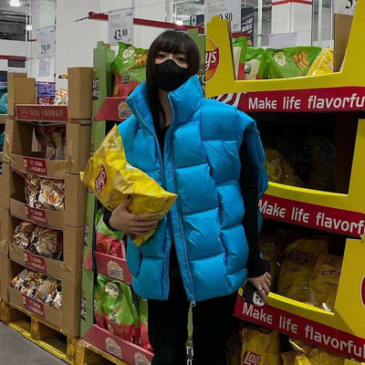 2022. Ženski modni prsluk, kaput sa samostojećim ovratnikom, zimski bijeli prsluk s pačjim puhom, gornji dijelovi kaputa Chaleco Mujer Gilet Casaco Feminino