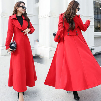 Ανοιξιάτικη Φθινοπωρινή Extra Long Trench Coat Γυναικείο Παλτό Νέα Συλλογή Classic Army Green Thick One Button Γυναικείο παλτό