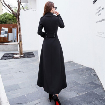 Ανοιξιάτικη Φθινοπωρινή Extra Long Trench Coat Γυναικείο Παλτό Νέα Συλλογή Classic Army Green Thick One Button Γυναικείο παλτό