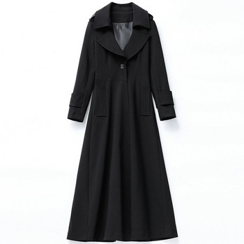 Ανοιξιάτικη Φθινοπωρινή Extra Long Trench Coat Γυναικείο Παλτό Νέα Συλλογή Classic Army Green Thick One Button Γυναικείο παλτό