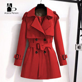 Νέες φθινοπωρινές χειμερινές γυναικείες καμπαρντίνες Κορεάτικες casual χαλαρές γυναικείες αντιανεμικό πέτο μακριά ζώνη βρετανικού στυλ Κοντό παλτό