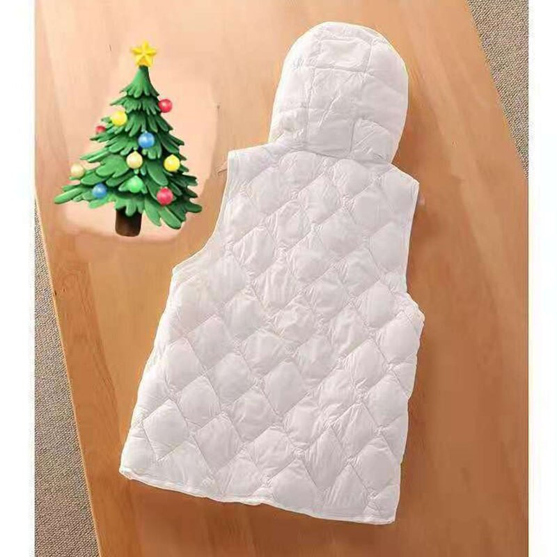 Jesen 2022. Novi ultra lagani uski kaput s kapuljačom bez rukava i prsluk Ženski tanki pamučno podstavljeni prsluk 5XL otporan na vjetar