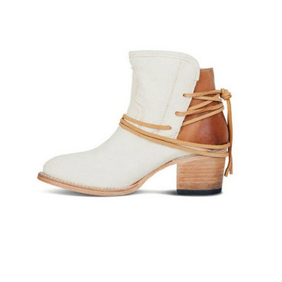 Ziemas sieviešu velosipēdistu zābaki PU ādas salvete krāsa augstpapēžu šņorēšana gumijas apaļa purngala melna sieviešu platformas apavi Botas Mujer