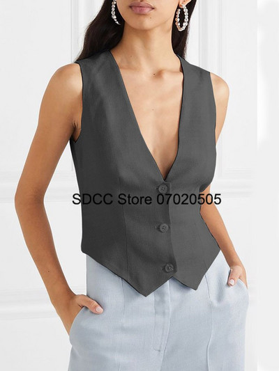 Sieviešu veste Slim Fit bezpiedurknēm jaka ar V veida kakla izgriezumu ar vienrindu ikdienas biroja sieviešu mēteļi chaqueta