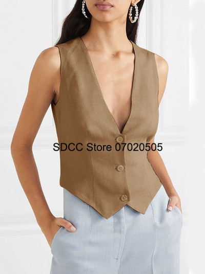 Sieviešu veste Slim Fit bezpiedurknēm jaka ar V veida kakla izgriezumu ar vienrindu ikdienas biroja sieviešu mēteļi chaqueta