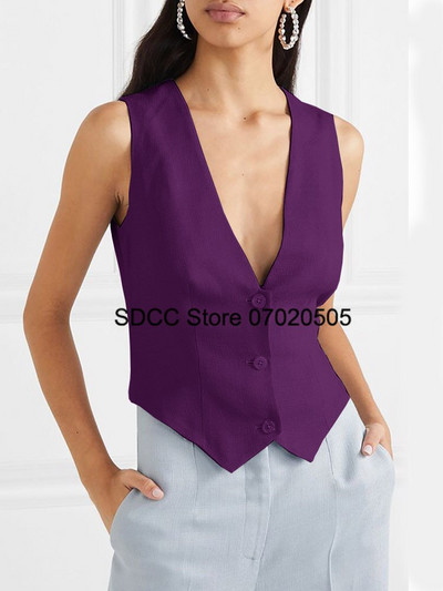 Sieviešu veste Slim Fit bezpiedurknēm jaka ar V veida kakla izgriezumu ar vienrindu ikdienas biroja sieviešu mēteļi chaqueta