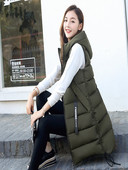 br Φθινοπωρινά και χειμωνιάτικα γιλέκα για γυναίκες Νέο λεπτό, περιστασιακό μακρύ γιλέκο με κουκούλα, γυναικείο βαμβακερό γιλέκο Mujer