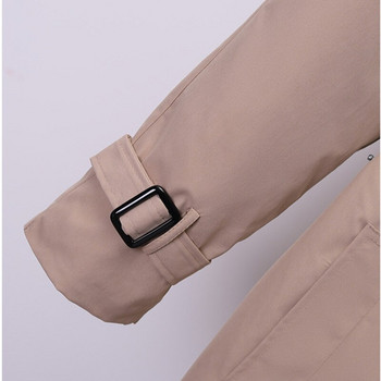 Fashion 4XL Γυναικεία καμπαρντίνα Khaki Slim γυναικεία γυναικεία πανωφόρια με ζώνες με διπλό στήθος, casual windbreaker φθινόπωρο 2021 Νέο