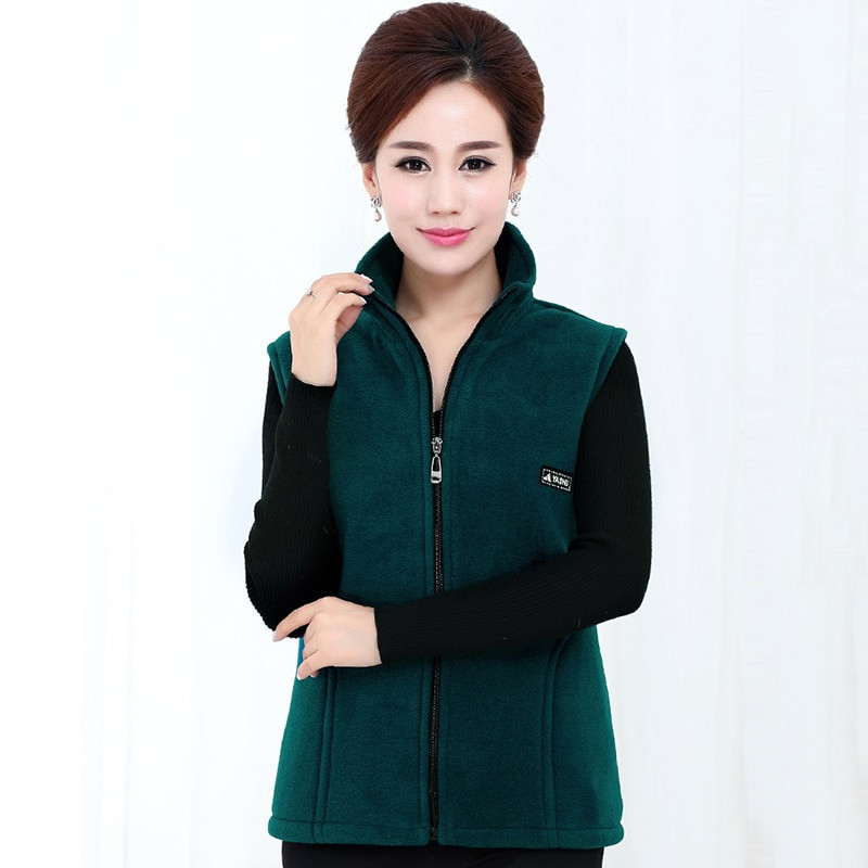 2022. gada jaunais pavasara rudens veste sieviešu lielizmēra 4XL Polar Fleece Mama Vest Lady Fleece vestes Sieviešu topi silta veste