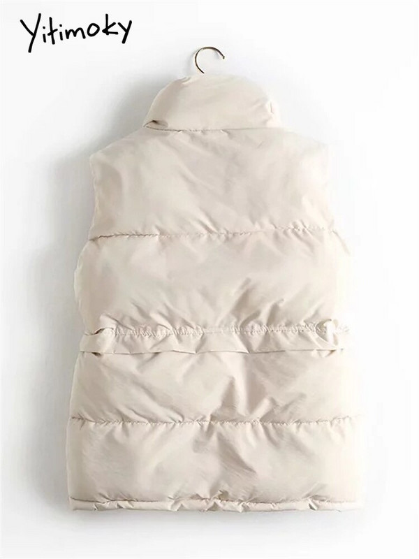 Yitimoky rudens ziemas jaka veste sieviešu veste 2022. gada modes pogām dūnu mēteļi, stāvošs apkakle Parkas kokvilnas polsterēts silts virsdrēbes