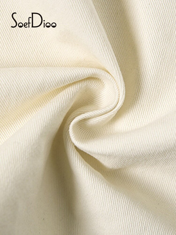 Soefdioo Apricot Džinsu jaka Veste 2022. gada vasara Sieviešu apģērbi Modes Bezpiedurknēm Atloks ar Vienrindu Crop Top Sexy Streetwear