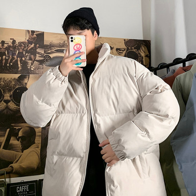 Vyriška žieminė striukė Harajuku spalvingas burbulinis paltas, 2022 m. vyriški gatvės drabužiai, hiphopo parkas, korėjietiški juodi drabužiai, pūkinės striukės