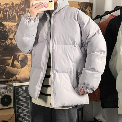 Vyriška žieminė striukė Harajuku spalvingas burbulinis paltas, 2022 m. vyriški gatvės drabužiai, hiphopo parkas, korėjietiški juodi drabužiai, pūkinės striukės
